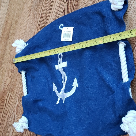 NWT Cotton Concepts Nautical Embroidered Anchor Throw Cushion Pillowcase Decor - Picture 6 of 8